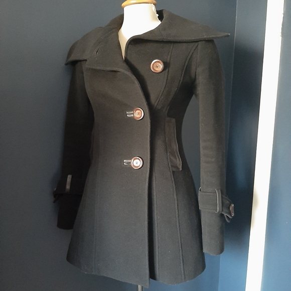 Mackage wool, leather, cashmere coat